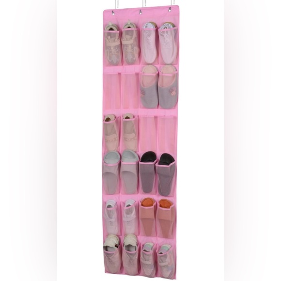 Amazon Basics Over the Door Organizer with 24 Pockets - Pink NEW - Picture 2 of 4